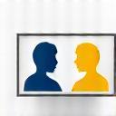 Icon representing a mock interview simulation